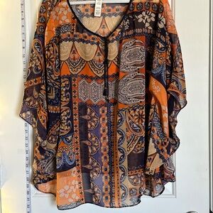 L/XL Chicos Bohemian Patchwork Women's Top